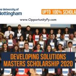 Developing Solutions Masters Scholarship At Nottingham University UK